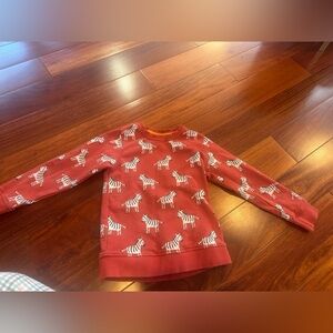 Kids Red Zebra Print Sweatshirt